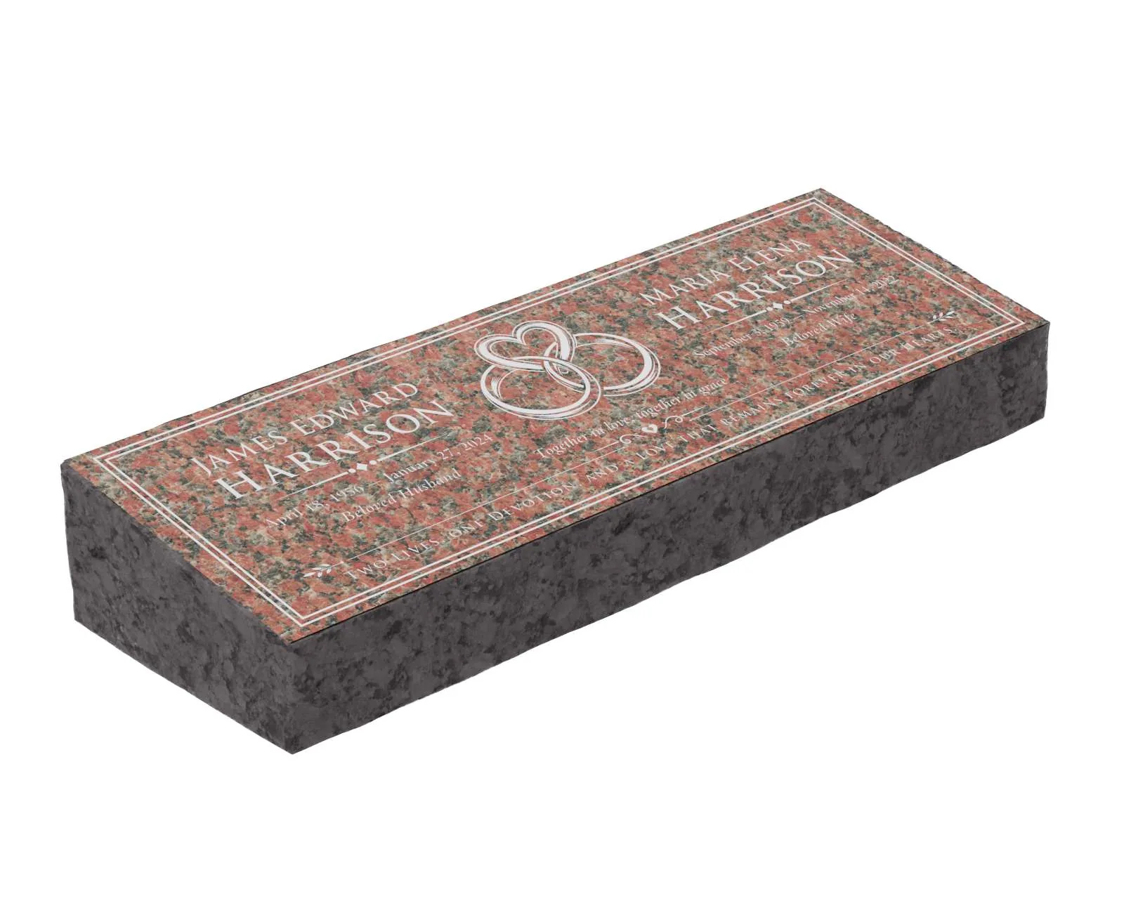 Companion Bevel Granite Grave Marker