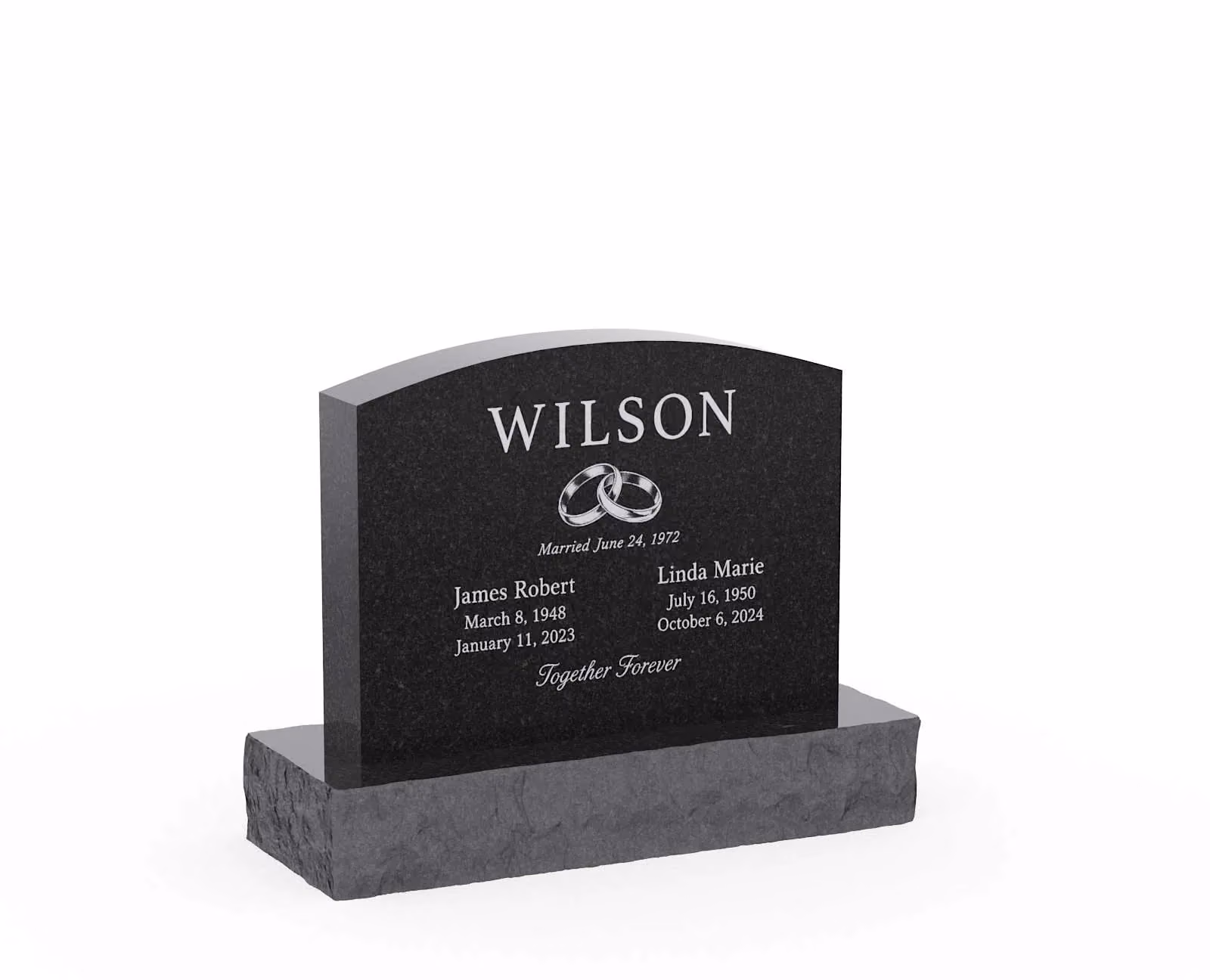 Classic Serpentine Companion Headstone